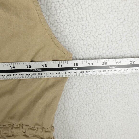 Vintage Vest Womens Small Beige Safari Pockets Full Zip Outdoor Lightweight Y2K - Picture 6 of 8
